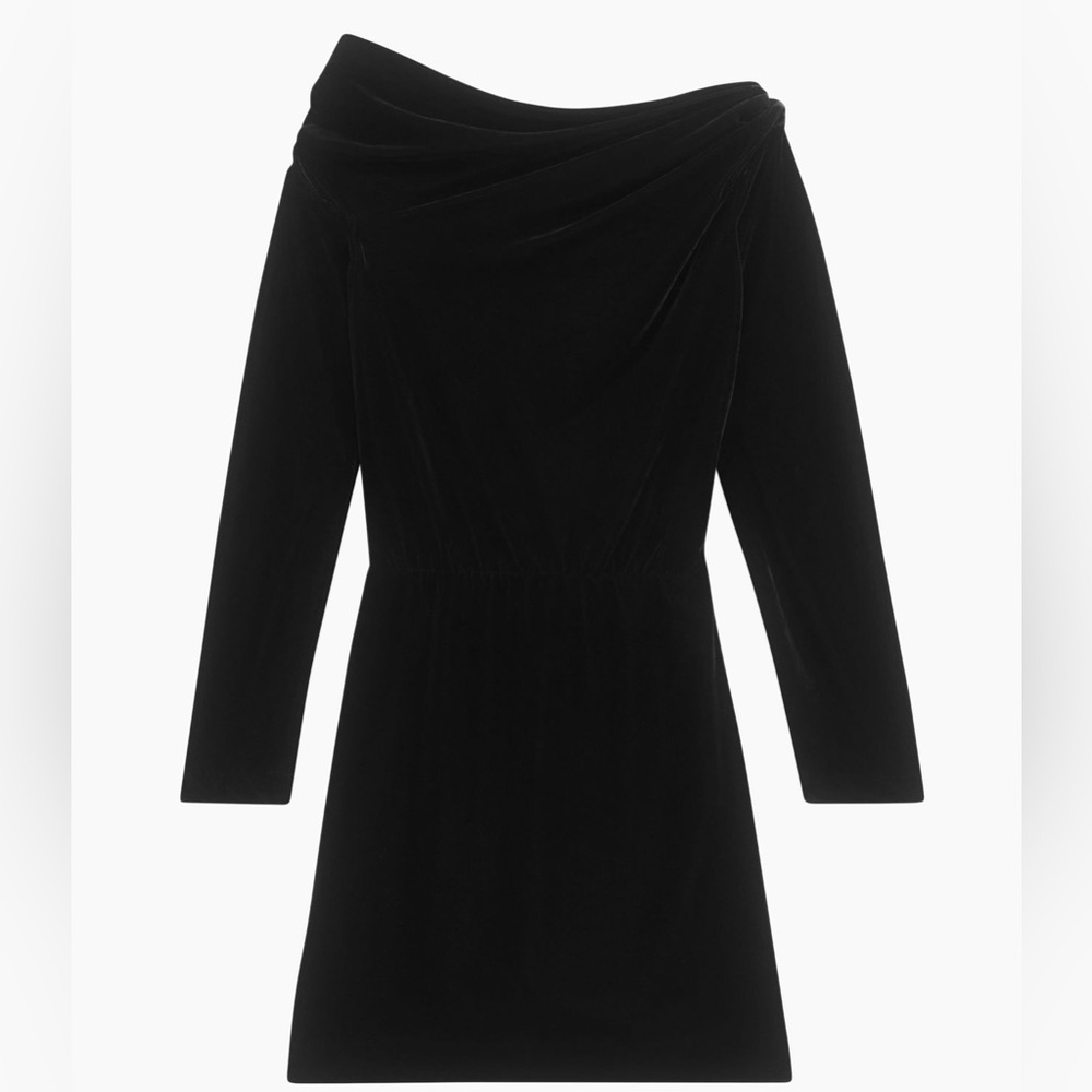 Theory Asymmetric Neck Off Shoulder Dress - Picture 2 of 9